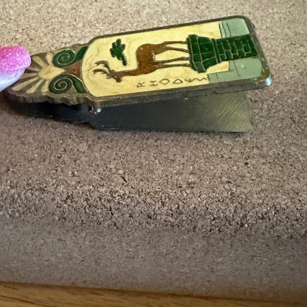 Vintage Paperclip from Rhodes Greece Brass Deer Birds